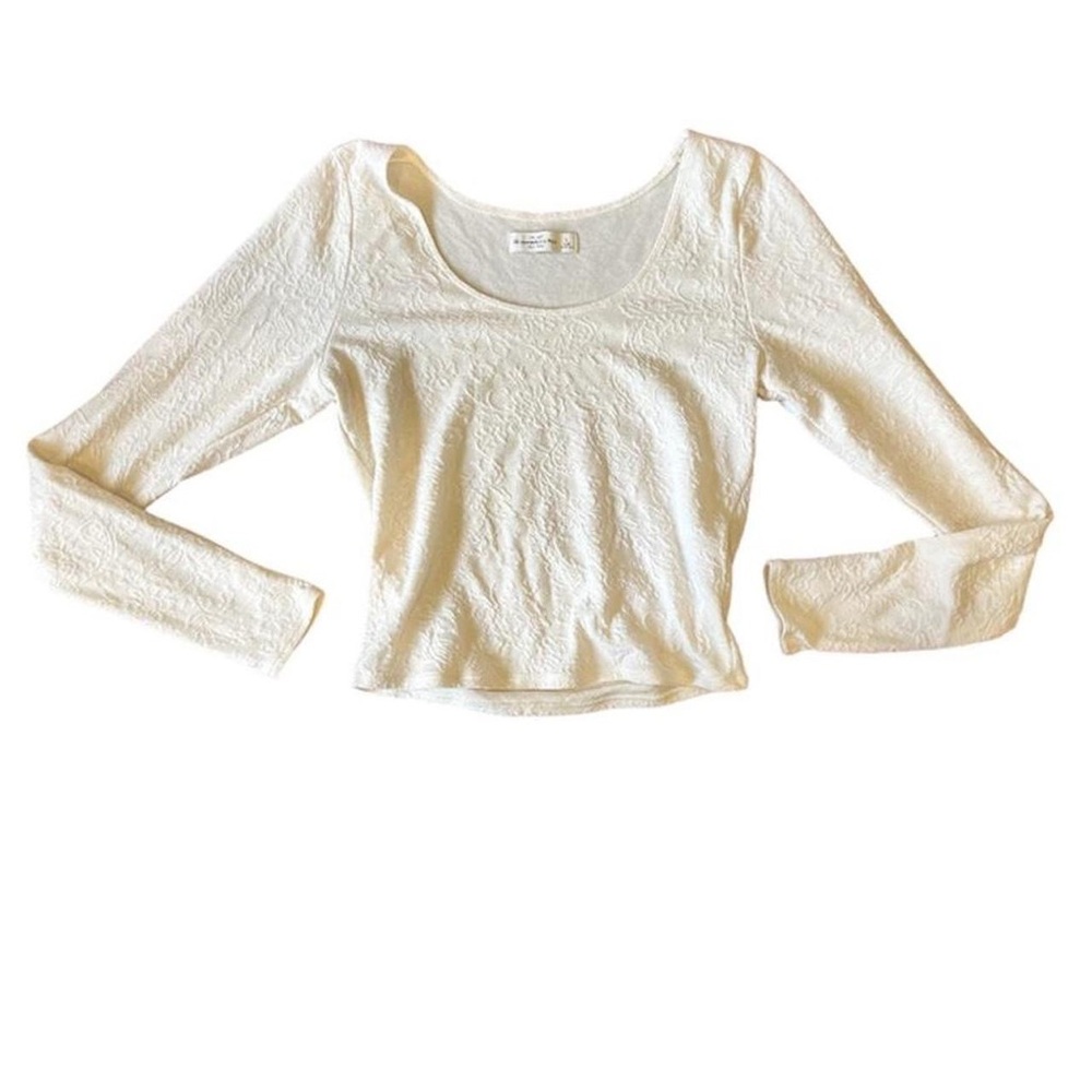 beautiful Y2K coquette Abercrombie & Fitch beige floral sweater